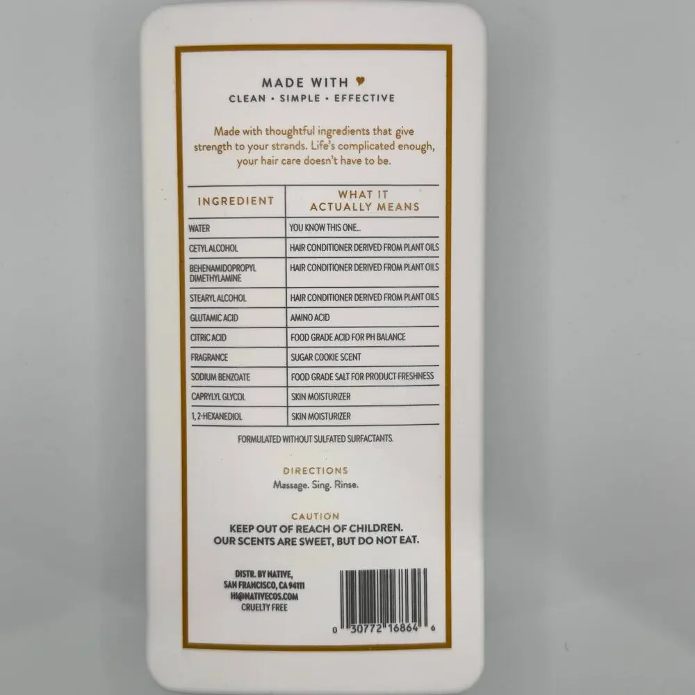New Holiday NATIVE Hair Care Sugar Cookie Strengthening Conditioner - Picture 4 of 4